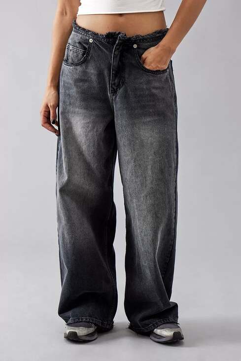BDG Denim - BDG Black Raw Hem Jaya Baggy Jeans Size 27in